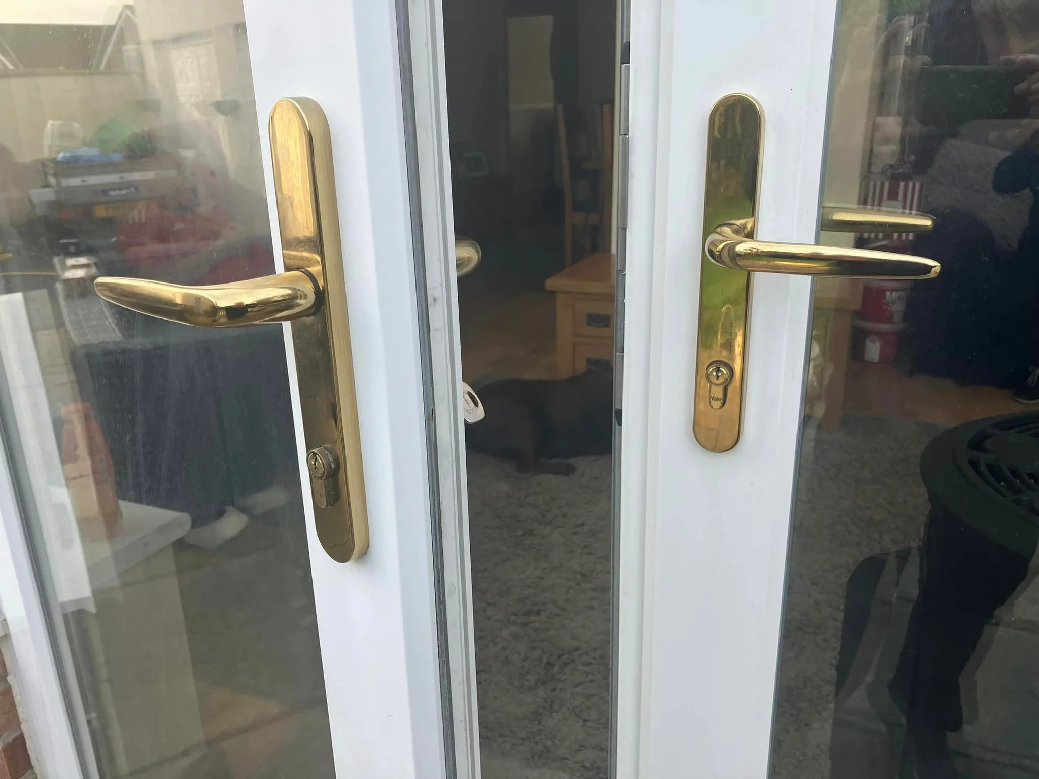 Bridgend Locksmiths at Pencoed French doors alignment and new handles