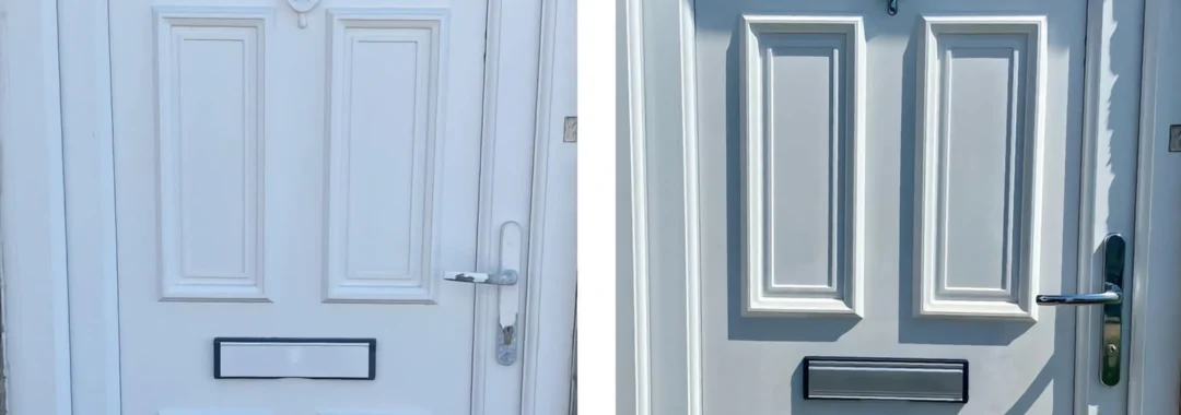 Bridgend Locksmith new chrome handles, letterbox and door knocker